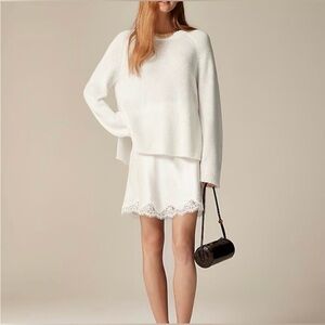 J.Crew High Rib Pullover Sweater in Wool Blend, Size S